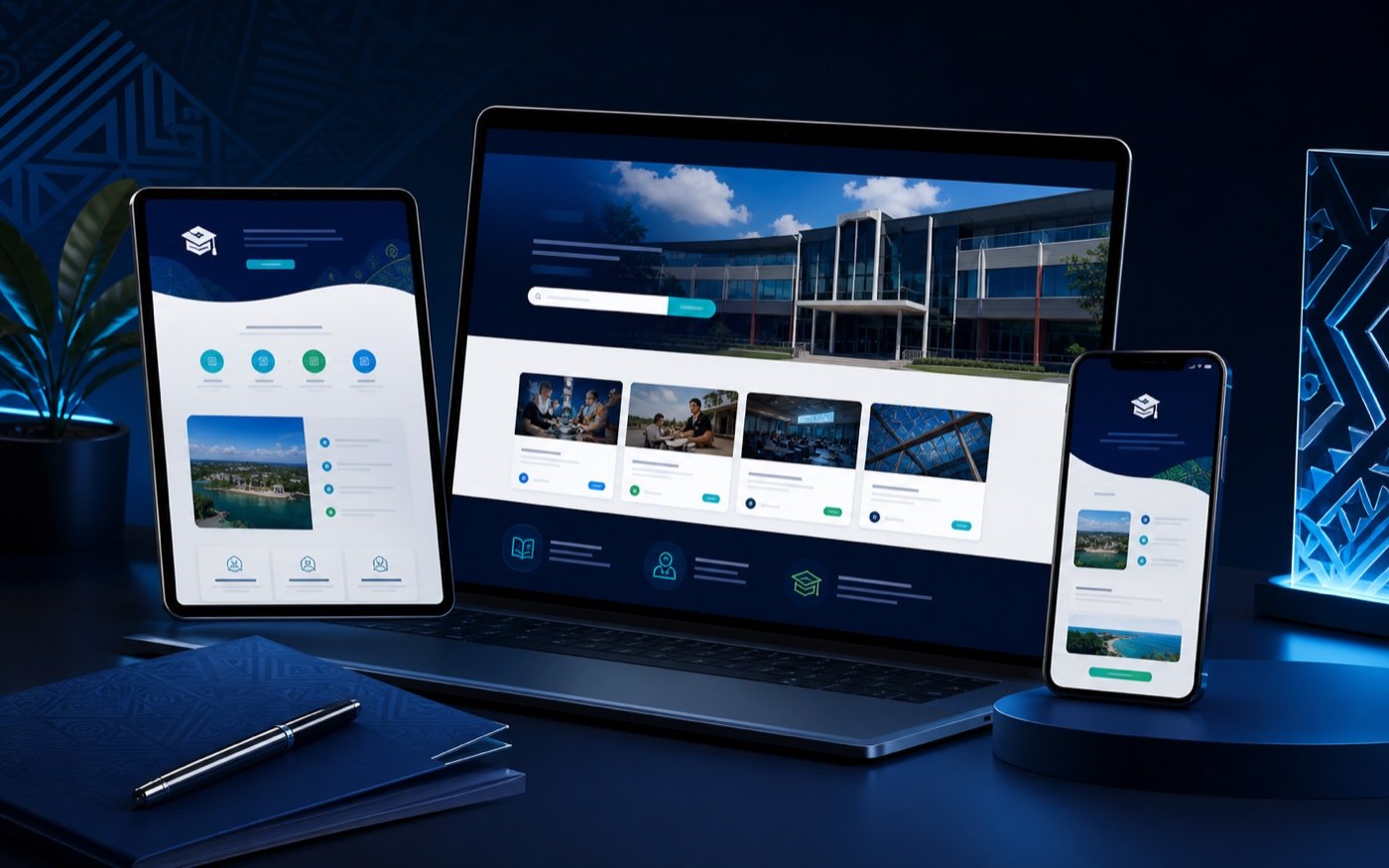 Responsive institute website mockup for the OIT portfolio project.
